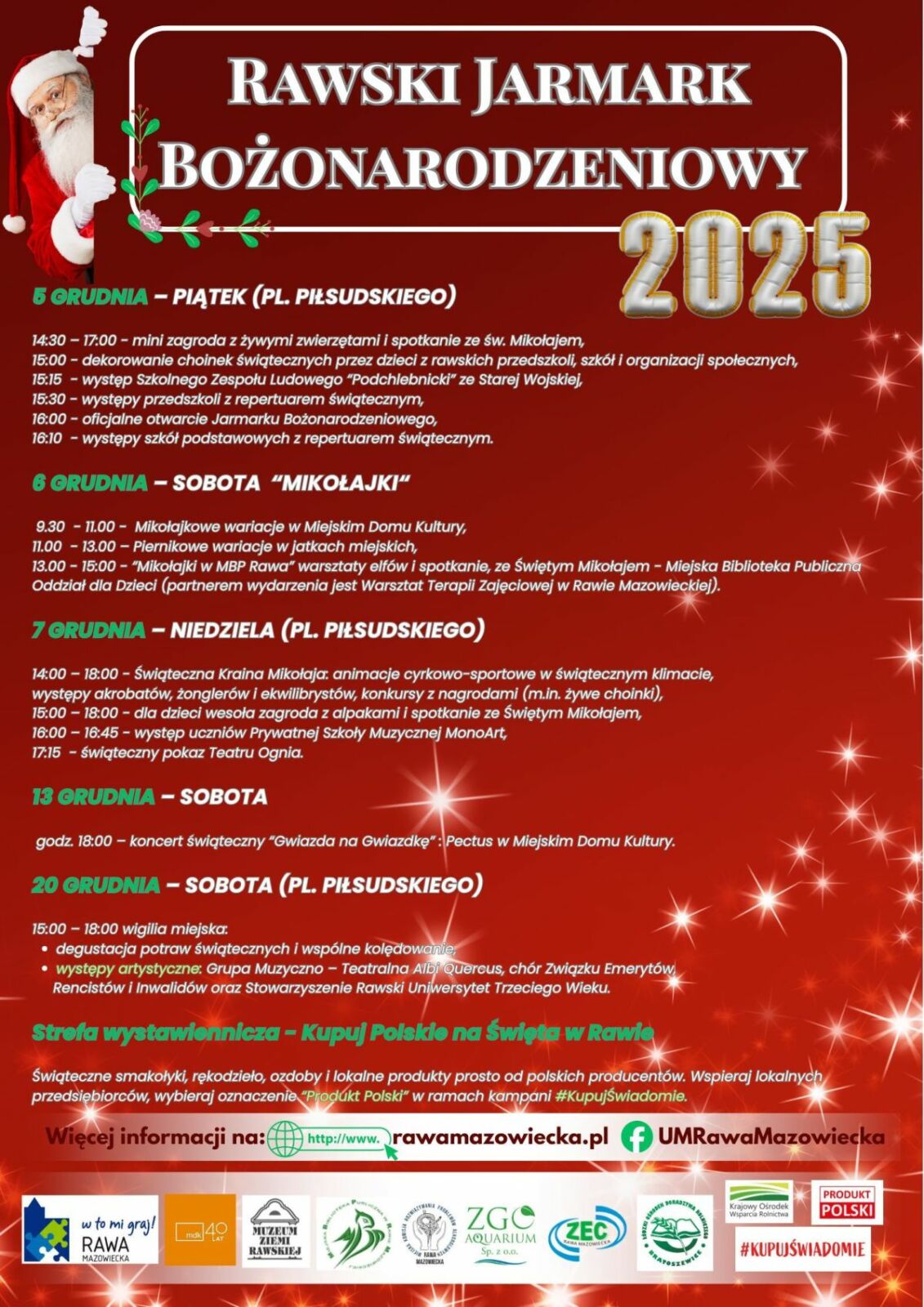 Rawski Jarmark Bożonarodzeniowy 2025. Magia świąt w sercu Rawy Mazowieckiej