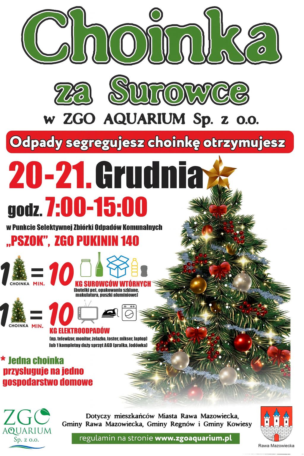 „Choinka za Surowce”. Wymień odpady na świąteczne drzewko