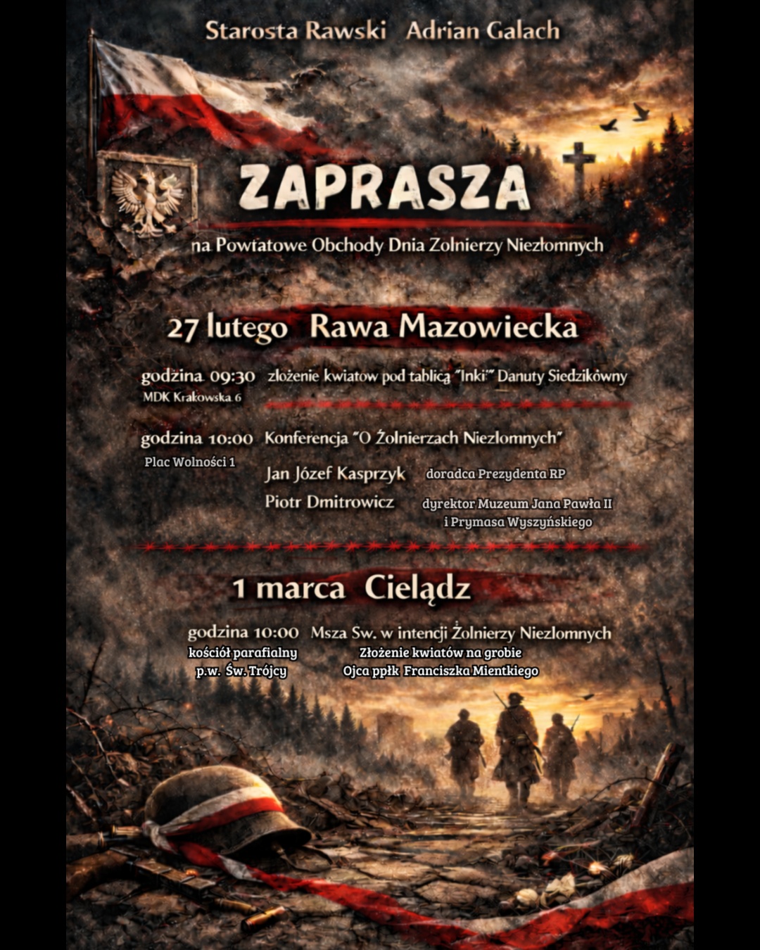 Powiat Rawski odda hołd Żołnierzom Niezłomnym. Zapraszamy