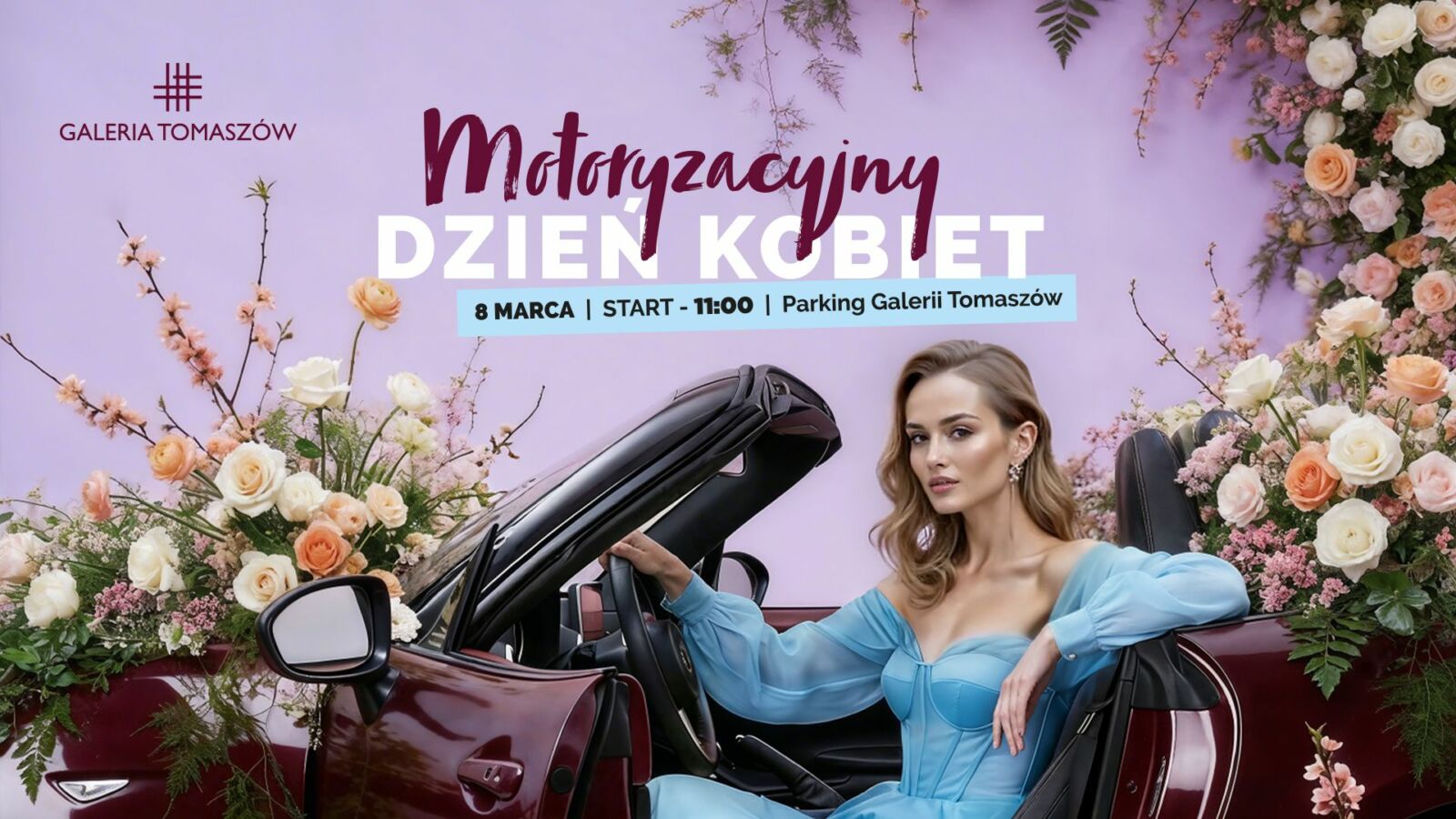 Emocje motoryzacyjne dla pań na Dzień Kobiet na parkingu Galerii Tomaszów