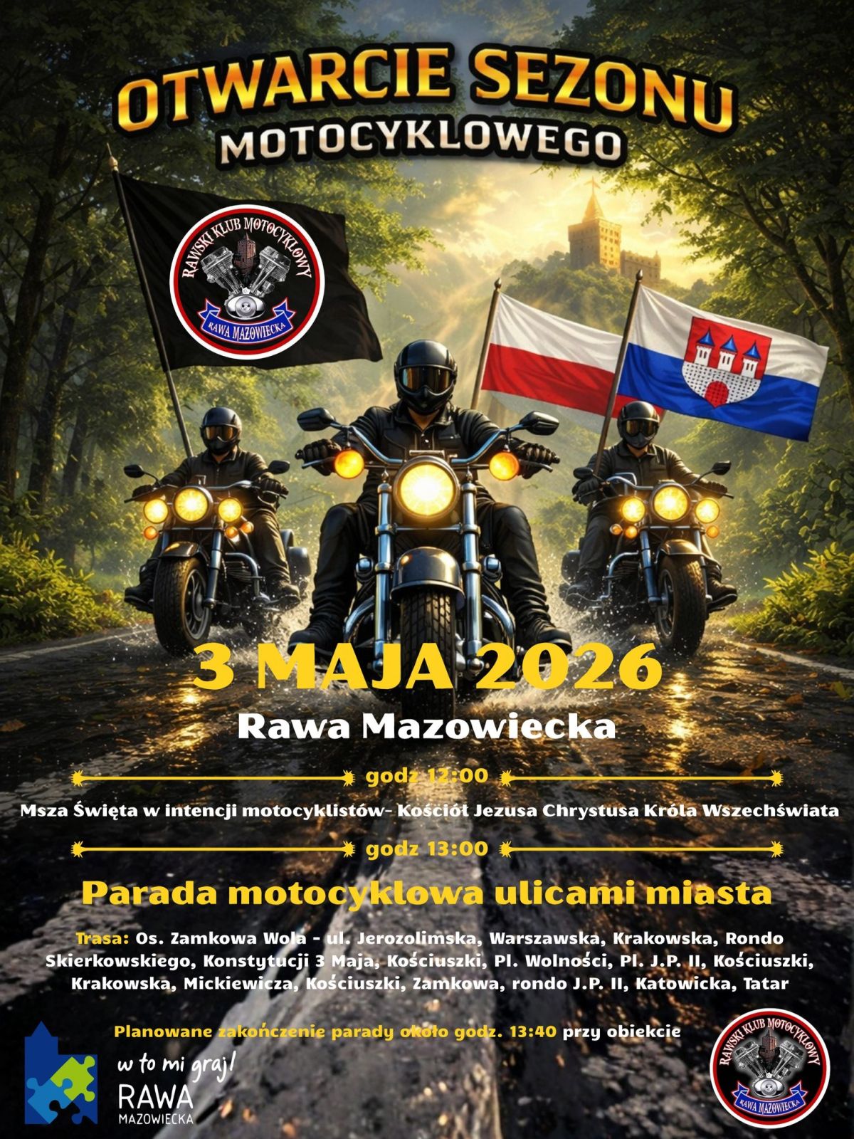 Motocykle opanują ulice Rawy Mazowieckiej. Wielka parada już 3 maja